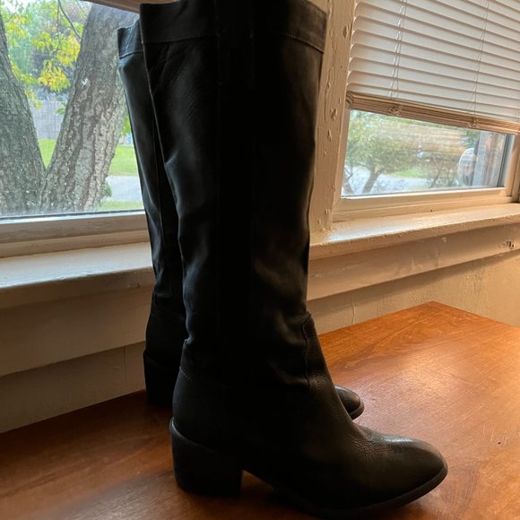 slouchy western gray whimsigoth boho blue donald pliner boots 7.5 (very chloe) - Picture 3 of 4